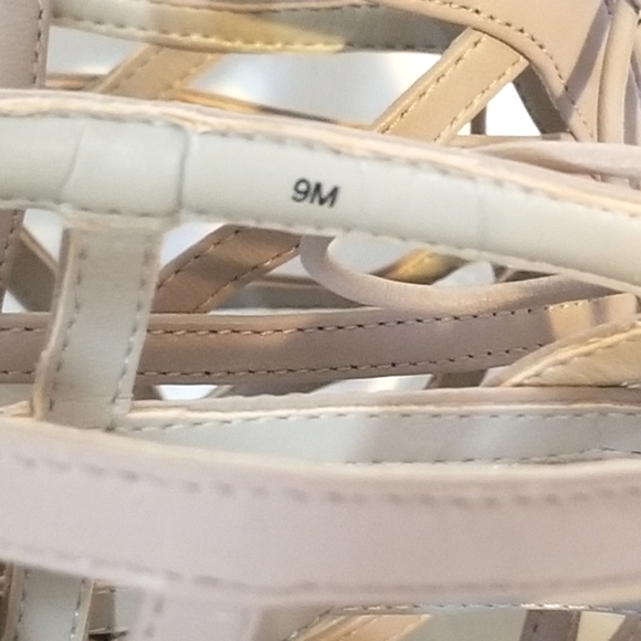 Nine West Leather Cage Taupe Heels Sandals Size 9 - Picture 6 of 8